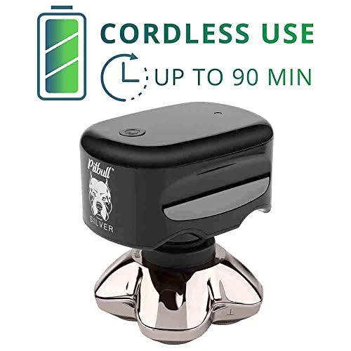 Skull Shaver Pitbull Silver PRO Electric Head & Face Shaver for Men, Wet/Dry ...