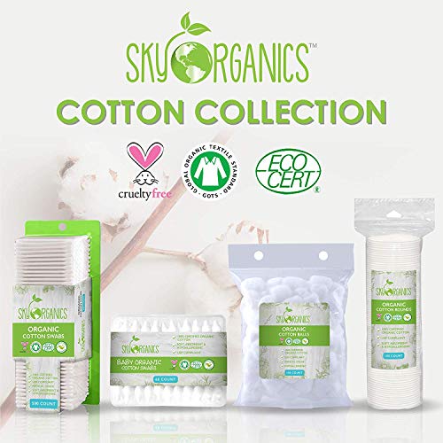 Baby Cotton Swabs (1 pack of 60 ct.), Organic Fragrance and Chlorine-Free Kid...