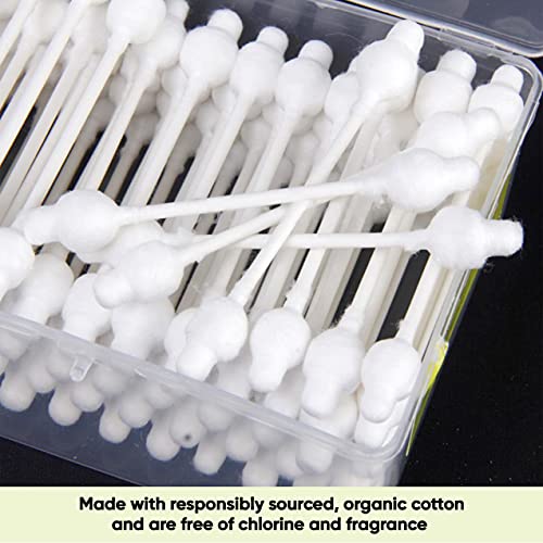 Baby Cotton Swabs (3 packs of 60 ct. Total 180), Organic Fragrance and Chlori...