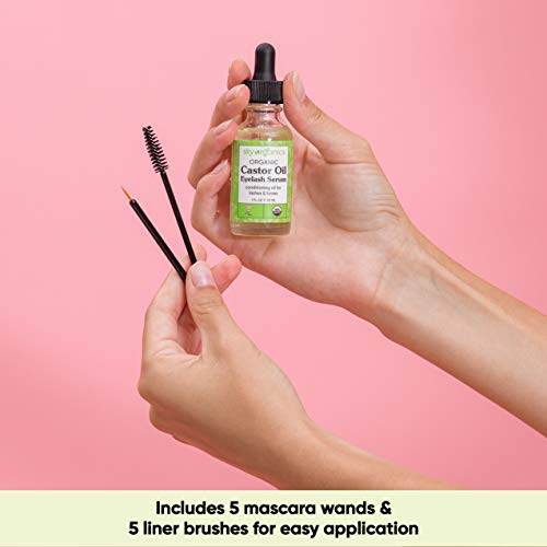 Organic Castor Oil Eyelash Serum by Sky Organics (1 oz) USDA Organic Cold-Pre...