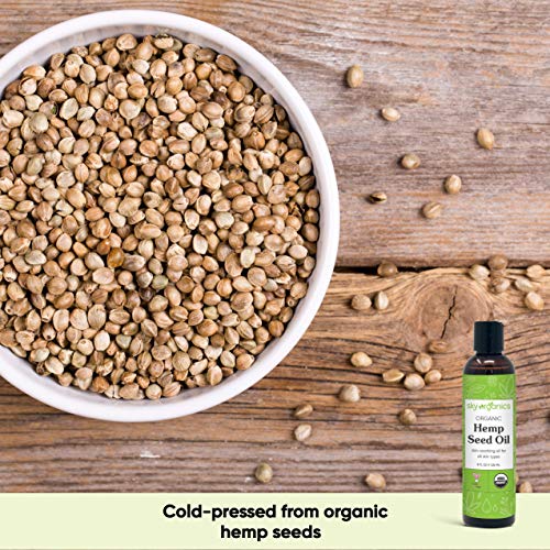 Organic Hemp Seed Oil by Sky Organics (8 oz) Cold-Pressed USDA Organic 100% P...