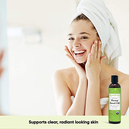 Organic Hemp Seed Oil by Sky Organics (8 oz) Cold-Pressed USDA Organic 100% P...