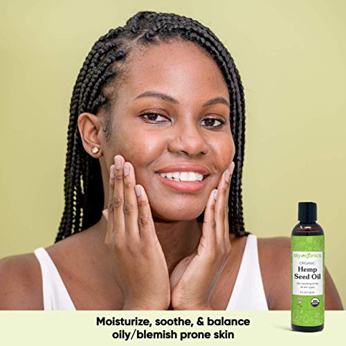 Organic Hemp Seed Oil by Sky Organics (8 oz) Cold-Pressed USDA Organic 100% P...