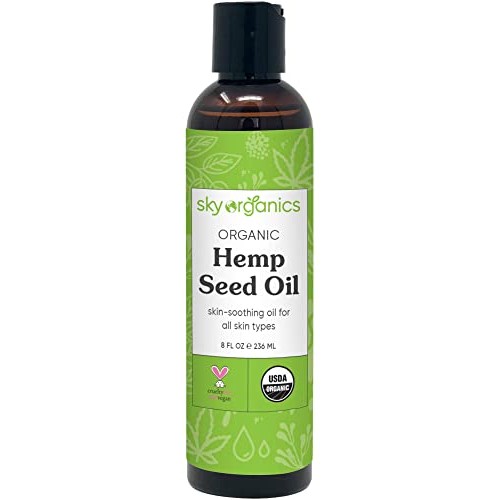 Organic Hemp Seed Oil by Sky Organics (8 oz) Cold-Pressed USDA Organic 100% P...