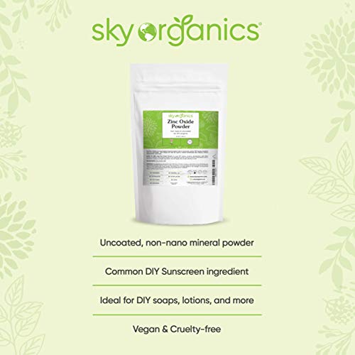 Zinc Oxide Powder by Sky Organics (16 oz) Uncoated Non-Nano Zinc Oxide Minera...