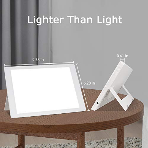 Light Therapy Lamp, 10000 Lux UV-Free Bright White, Adjustable Brightness, Ti...