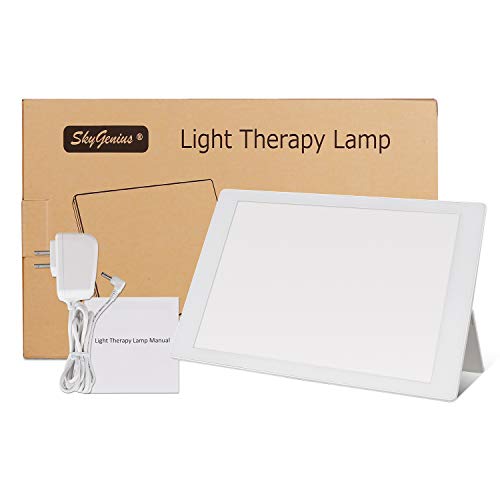 Light Therapy Lamp, 10000 Lux UV-Free Bright White, Adjustable Brightness, Ti...