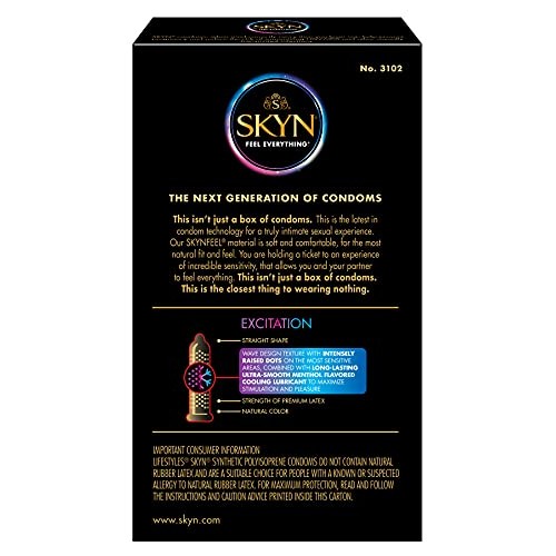 SKYN Excitation Non-Latex Lubricated Condoms, 12 Count