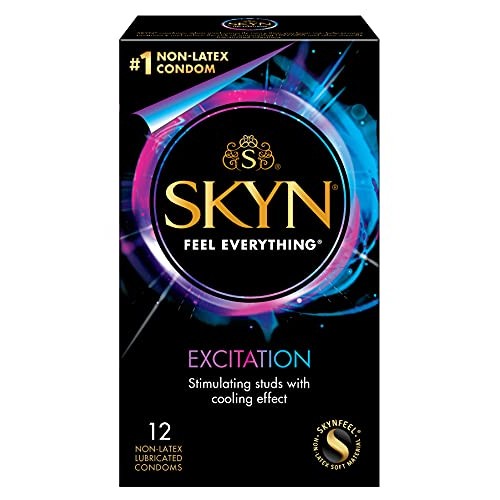 SKYN Excitation Non-Latex Lubricated Condoms, 12 Count