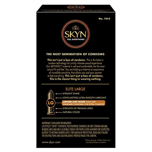 SKYN Polyisoprene Large Condoms, Natural, 12 Count