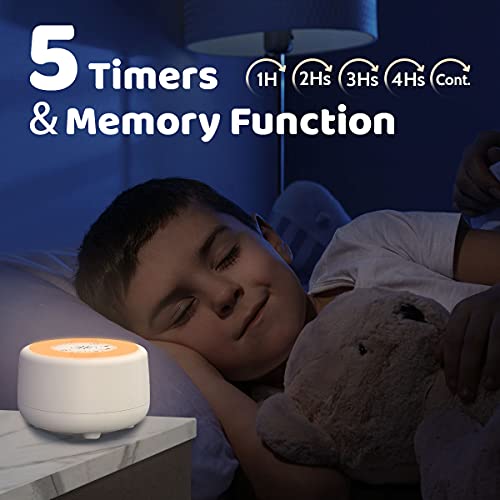 Sleepbox Sound White Noise Machine with 25 Soothing Sounds and 10 Colors Warm...