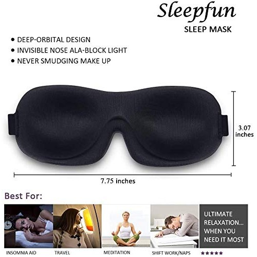 Sleep Mask Sleepfun Invisible Alar Deep Orbit 3D Eye Mask Ultra Lightweight &...