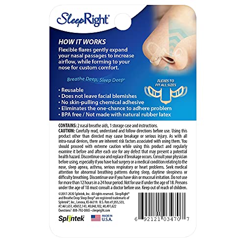 SleepRight Intra-Nasal Breathe Aids Breathing Aids for Sleep Nasal Dilator 30...