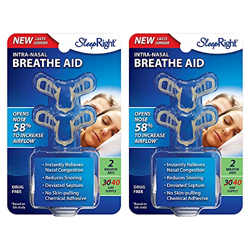 SleepRight Intra-Nasal Breathe Aids Breathing Aids for Sleep Nasal Dilator 30...