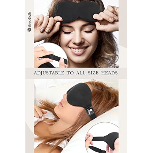 SleepSloth Sleep Eye Mask, 3D Contoured 100% Blackout Eye Mask, Sleep Mask wi...