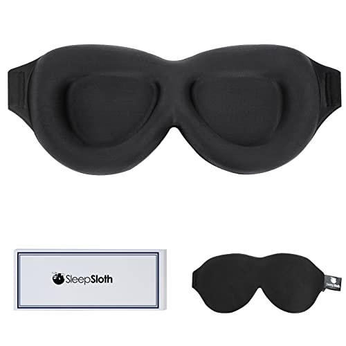 SleepSloth Sleep Eye Mask, 3D Contoured 100% Blackout Eye Mask, Sleep Mask wi...