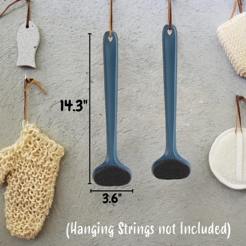 Slick- Back Scrubber for Shower, 14.3”, Shower Back Brush, Body Brush, Body S...