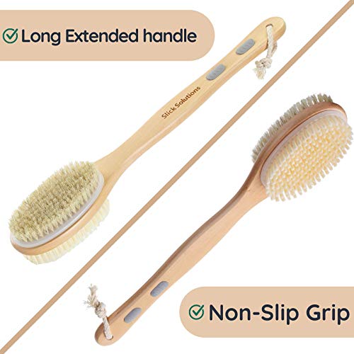Slick- Shower Brush, Double Sided Brush, Back Scrubber, Bath Brush, Back Brus...