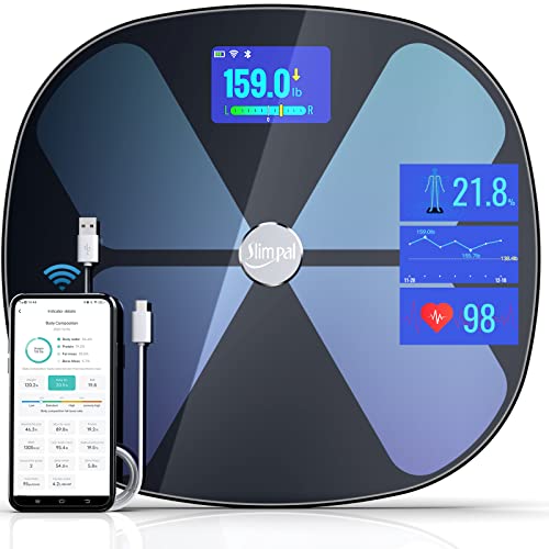 Slimpal Scale for Body Weight, WiFi and Bluetooth, Smart Body Fat Scale, Rech...