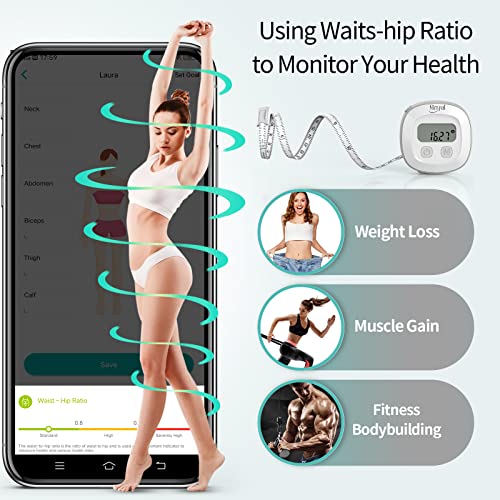 Slimpal Smart Scale for Body Weight and Body Fat Tape Measure Combo via Bluet...