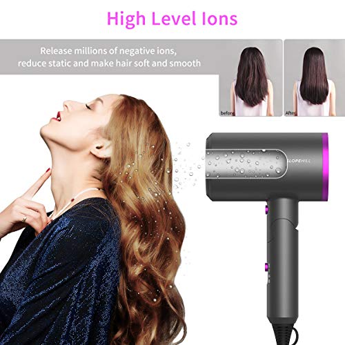 Hair Dryer, slopehill (Safety Upgraded) 1800W Professional Ionic Hairdryer fo...