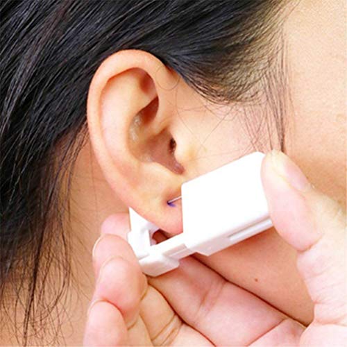4 Pack Self Ear Piercing Gun, Disposable Self Ear Piercing Gun Kit with Earri...