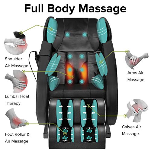 SMAGREHO Massage Chair Recliner with Zero Gravity, Full Body Air Pressure, Bl...