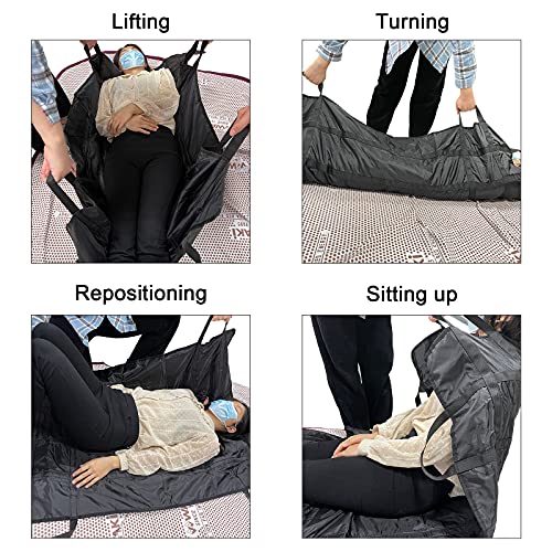 Positioning Bed Pad with Handles 55" X 36" Slide Sheet Elderly Lifting Device...