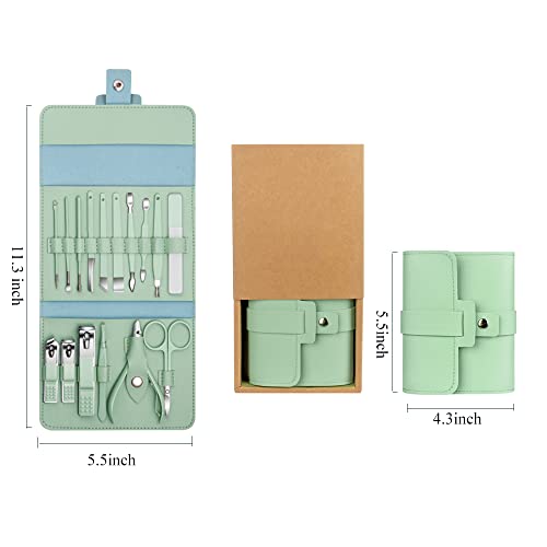 16pcs Manicure Set Nail Clippers, Stainless Steel Pedicure Kits Personal Nail...