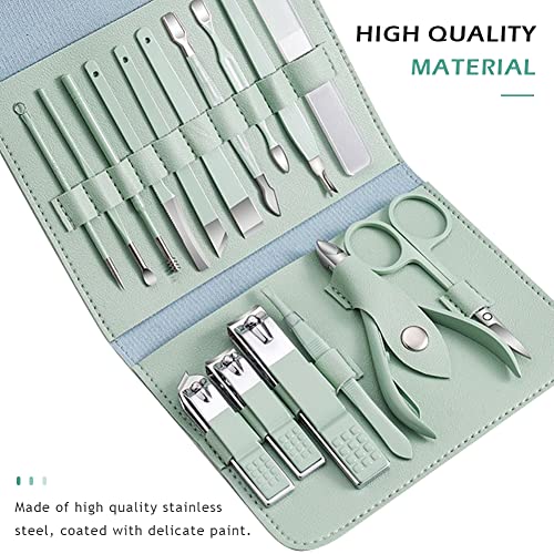 16pcs Manicure Set Nail Clippers, Stainless Steel Pedicure Kits Personal Nail...