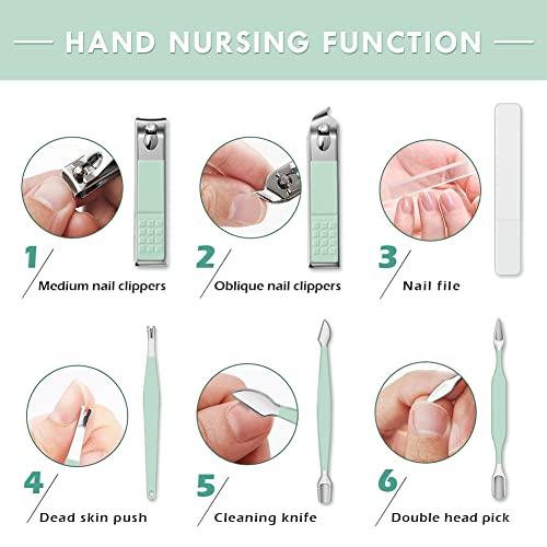 16pcs Manicure Set Nail Clippers, Stainless Steel Pedicure Kits Personal Nail...