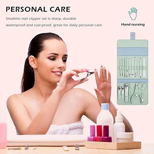 16pcs Manicure Set Nail Clippers, Stainless Steel Pedicure Kits Personal Nail...