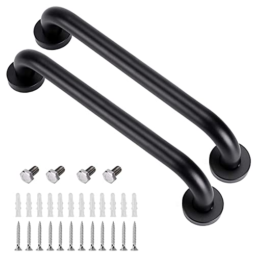 16 Inch Shower Grab Bar Black 304 Stainless Steel Bathroom Balance Bar Safety...