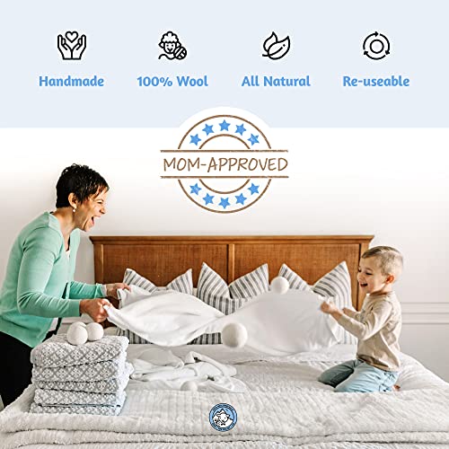 Wool Dryer Balls - Smart Sheep 6-Pack - XL Premium Natural Fabric Softener Aw...