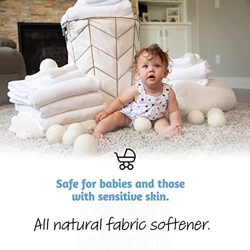 Wool Dryer Balls - Smart Sheep 6-Pack - XL Premium Natural Fabric Softener Aw...