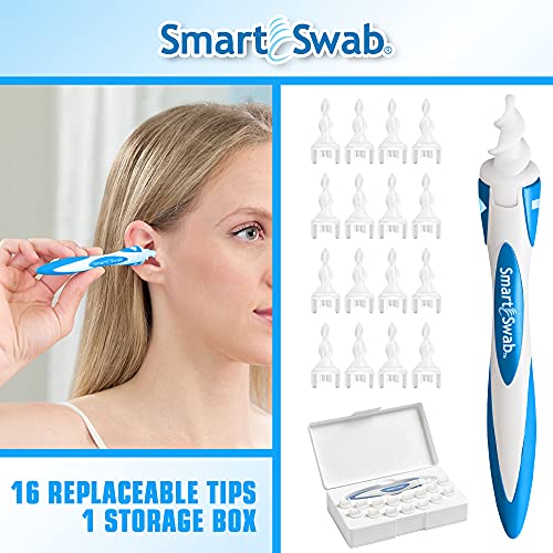 Smart Swab Ear Wax Removal Tool with 16 Tips Replaceable Soft Silicone Tips, ...