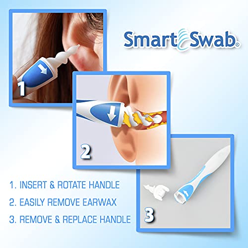 Smart Swab Ear Wax Removal Tool with 16 Tips Replaceable Soft Silicone Tips, ...