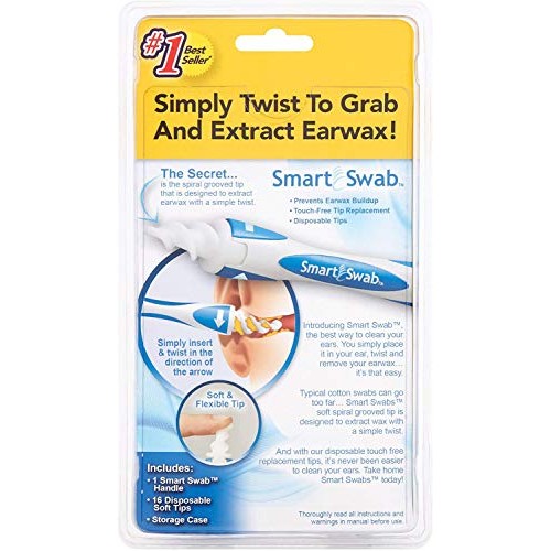 SMART SWAB Spiral Ear Cleaner. Safe Ear Wax Removal Kit