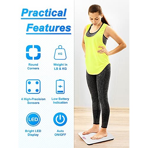 SMARTAKE Weight Scale, Precision Body Bathroom Scale, Digital Electronic Scal...