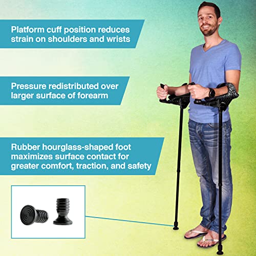 smartCRUTCH Stripe Series Custom Forearm Crutches, 15-90 Degree Rotation - 2 ...