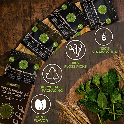 Biodegradable Dental Floss Picks - Eco Friendly Plastic Free Handle | Thin Th...