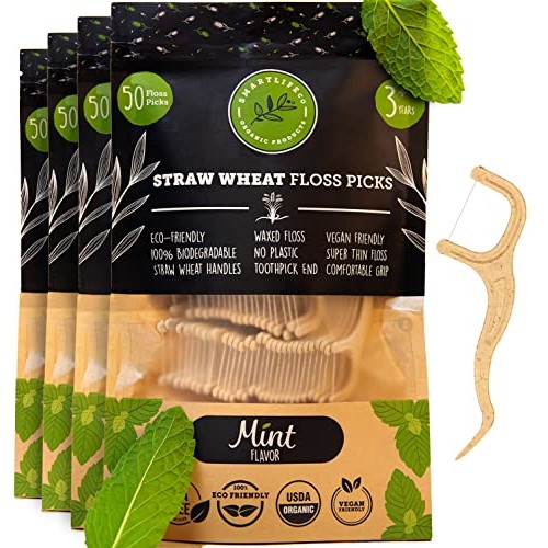 Biodegradable Dental Floss Picks - Natural Plastic Free Handle | Thin Thread ...