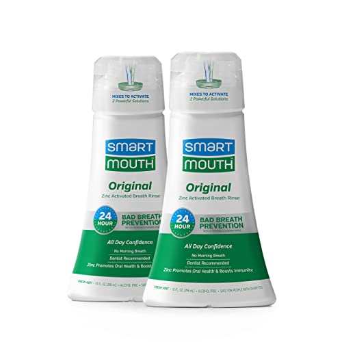 SmartMouth Original Activated Mouthwash for 24 Hour Bad Breath Protection, Fr...