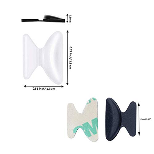 Clear Eyeglass Nose Pads - SMARTTOP Stick on 2.5mm Silicone Anti Slip Adhesiv...
