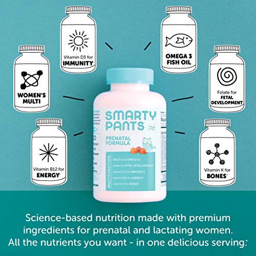SmartyPants Prenatal Formula Daily Gummy Multivitamin: Vitamin C, D3, & Zinc ...