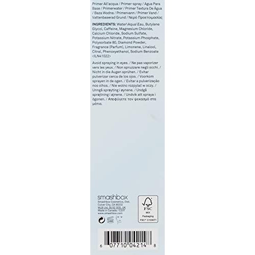 Smashbox Photo Finish Primer Water, Clean, 3.9 Fl Oz