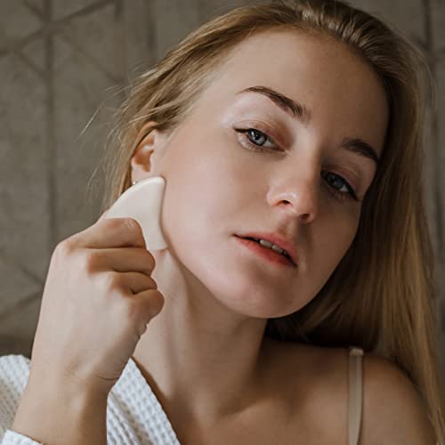 Gua Sha Facial Tools Set of 5 - Natural Jade Gua Sha Massage Broad for SPA Sa...