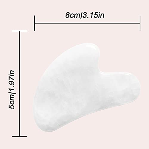 Gua Sha Stones Facial Tool,Natural Jade Stone Guasha Tool for Face and Body S...