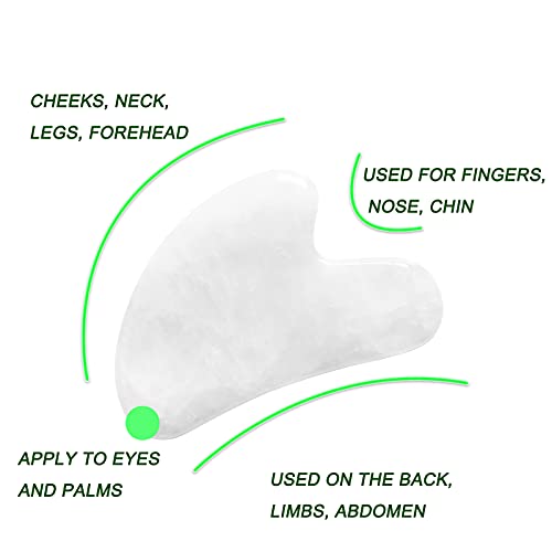 Gua Sha Stones Facial Tool,Natural Jade Stone Guasha Tool for Face and Body S...