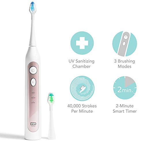 Smile Bright Store Platinum Electronic Sonic Toothbrush with UV Sanitizing Ch...